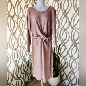 Nine West Blush Long Sleeve Dress Size Large